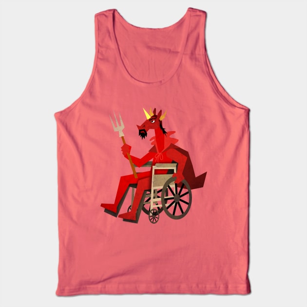 Devil Unicorn in Wheelchair Tank Top by Thatssounicorny